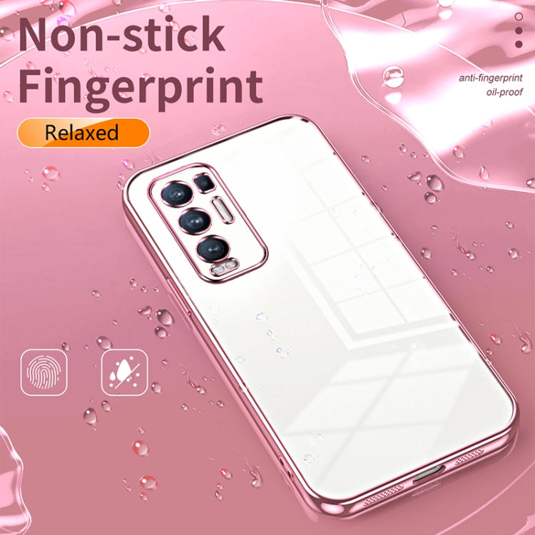 For OPPO Reno5 Pro+ Transparent Plating Fine Hole Phone Case(Purple) - OPPO Cases by buy2fix | Online Shopping UK | buy2fix