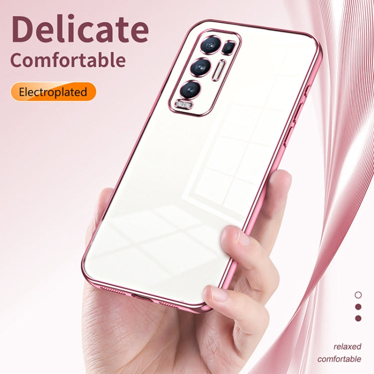 For OPPO Reno5 Pro+ Transparent Plating Fine Hole Phone Case(Purple) - OPPO Cases by buy2fix | Online Shopping UK | buy2fix