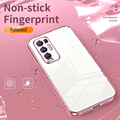 For OPPO Reno5 Pro+ Transparent Plating Fine Hole Phone Case(Blue) - OPPO Cases by buy2fix | Online Shopping UK | buy2fix