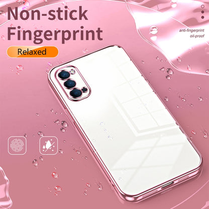 For OPPO Reno4 Transparent Plating Fine Hole Phone Case(Blue) - OPPO Cases by buy2fix | Online Shopping UK | buy2fix