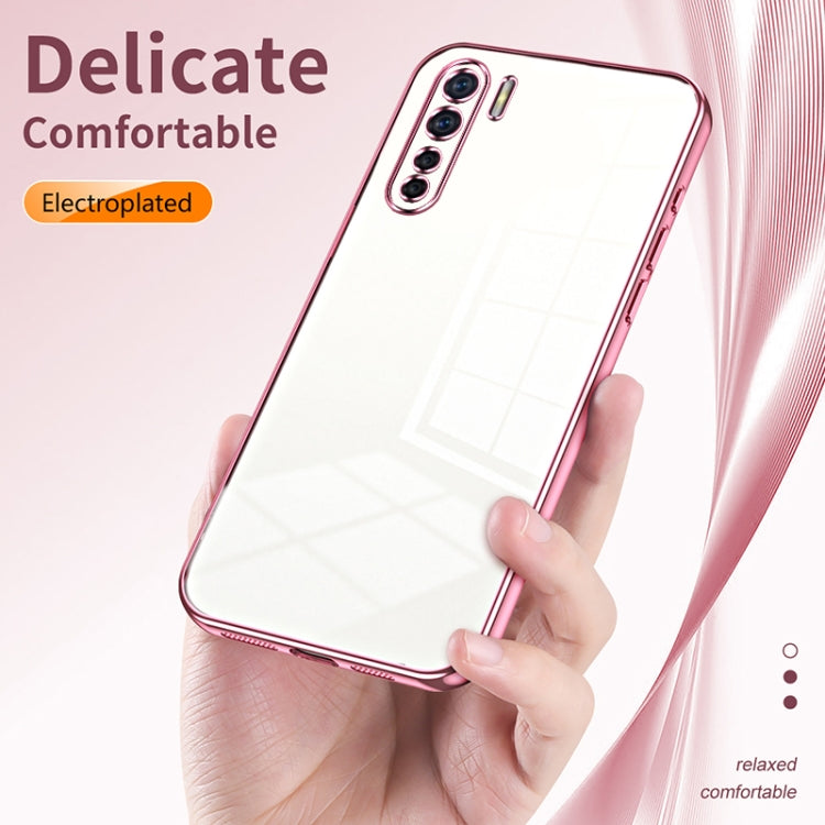 For OPPO A91 Transparent Plating Fine Hole Phone Case(Gold) - OPPO Cases by buy2fix | Online Shopping UK | buy2fix