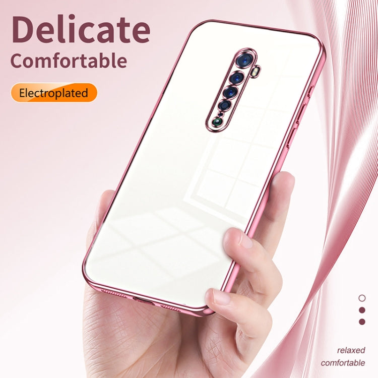 For OPPO Reno2 Transparent Plating Fine Hole Phone Case(Blue) - OPPO Cases by buy2fix | Online Shopping UK | buy2fix