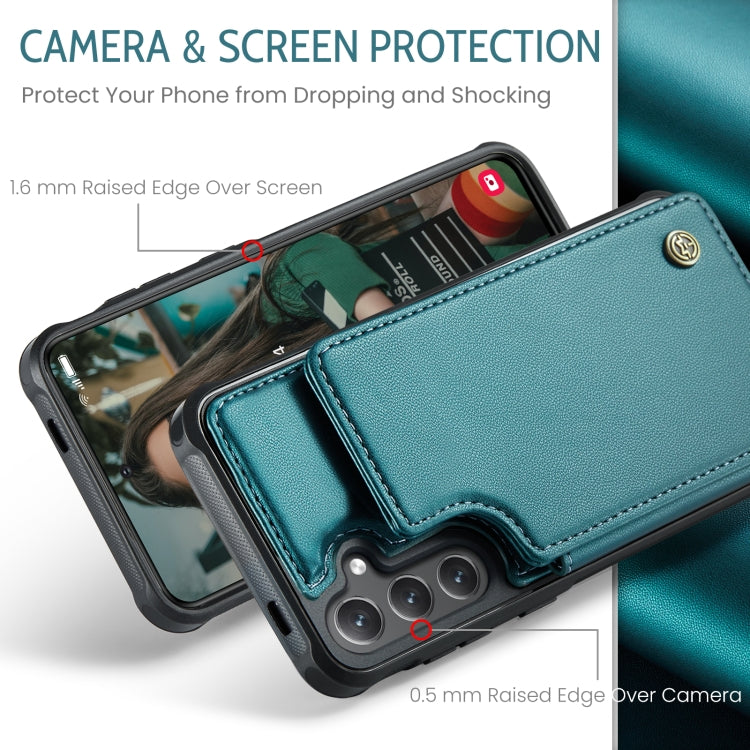 For Samsung Galaxy S24 5G CaseMe C22 PC+TPU Business Style RFID Anti-theft Leather Phone Case(Blue Green) - Galaxy S24 5G Cases by CaseMe | Online Shopping UK | buy2fix