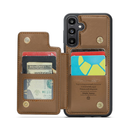 For Samsung Galaxy A55 5G CaseMe C22 PC+TPU Business Style RFID Anti-theft Leather Phone Case(Brown) - Galaxy Phone Cases by CaseMe | Online Shopping UK | buy2fix