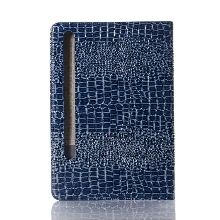 For Samsung Galaxy Tab S9 FE Crocodile Texture Leather Tablet Case(Blue) - Galaxy Tab S9 FE by buy2fix | Online Shopping UK | buy2fix