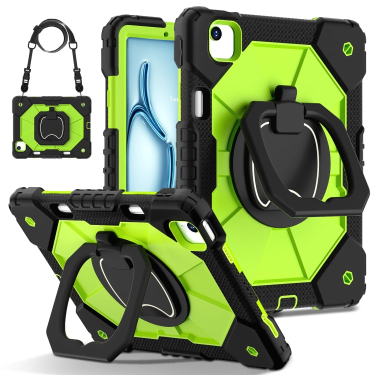 For iPad Air 11 2024 Contrast Color Robot Silicone Hybrid PC Tablet Case(Black Yellow Green) - iPad Air 11 2024 Cases by buy2fix | Online Shopping UK | buy2fix