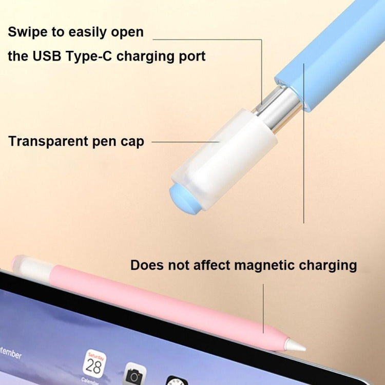 For Apple Pencil (USB-C) Jelly Silicone Stylus Pen Protective Cover(Grey) - Pencil Accessories by buy2fix | Online Shopping UK | buy2fix