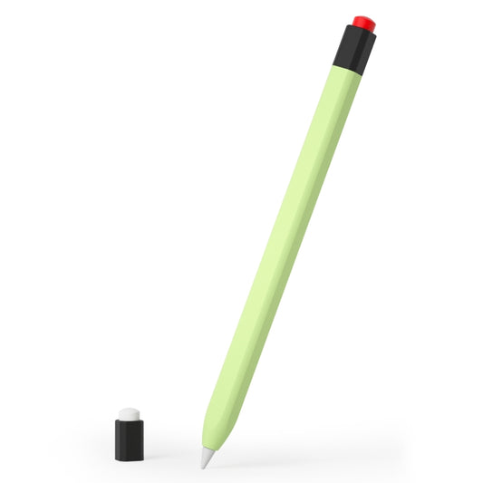 For Apple Pencil 1 Retro Pencil Style Liquid Silicone Stylus Case(Light Green) - Pencil Accessories by buy2fix | Online Shopping UK | buy2fix