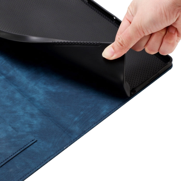 For iPad Pro 12.9 2022 / Air 13 2024 Butterfly Cat Embossing Leather Tablet Case(Dark Blue) - iPad Pro 12.9 (2022/2021) Cases by buy2fix | Online Shopping UK | buy2fix