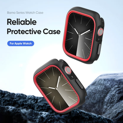 For Apple Watch 9 / 8 / 7 41mm DUX DUCIS Bamo Series Hollow PC + TPU Watch Protective Case(Black+Red) - Watch Cases by DUX DUCIS | Online Shopping UK | buy2fix