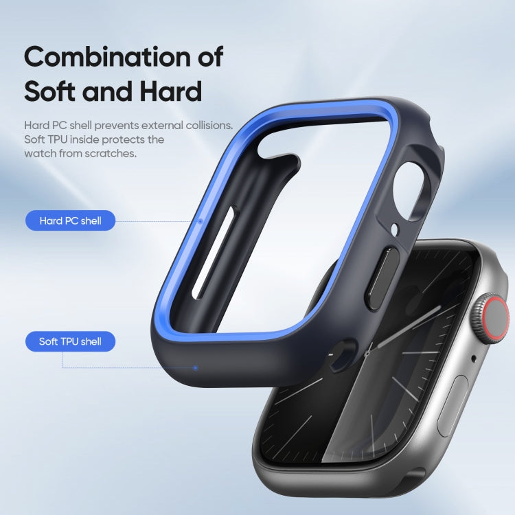 For Apple Watch 9 / 8 / 7 41mm DUX DUCIS Bamo Series Hollow PC + TPU Watch Protective Case(Midnight Blue+Blue) - Watch Cases by DUX DUCIS | Online Shopping UK | buy2fix