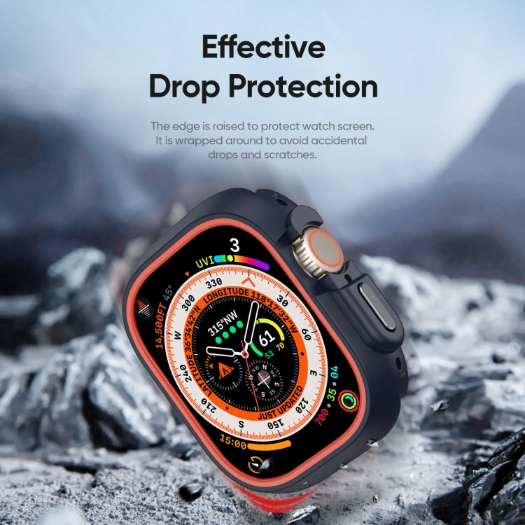 For Apple Watch Ultra 2 49mm / Ultra 49mm DUX DUCIS Bamo Series Hollow PC + TPU Watch Protective Case(Midnight Blue+Orange) - Watch Cases by DUX DUCIS | Online Shopping UK | buy2fix