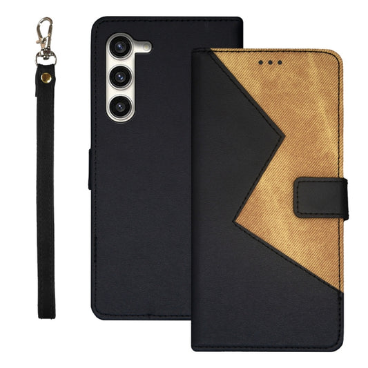 For Samsung Galaxy S24+ 5G idewei Two-color Splicing Leather Phone Case(Black) - Galaxy S24+ 5G Cases by idewei | Online Shopping UK | buy2fix