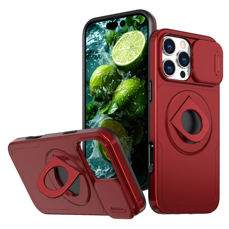 For iPhone 16 Pro Max Camshield MagSafe Ring Holder Armor Phone Case(Red) - iPhone 16 Pro Max Cases by buy2fix | Online Shopping UK | buy2fix