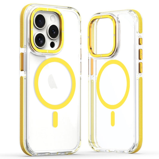 For iPhone 13 Pro Max Dual-Color Clear Acrylic Hybrid TPU MagSafe Phone Case(Yellow) - iPhone 13 Pro Max Cases by buy2fix | Online Shopping UK | buy2fix