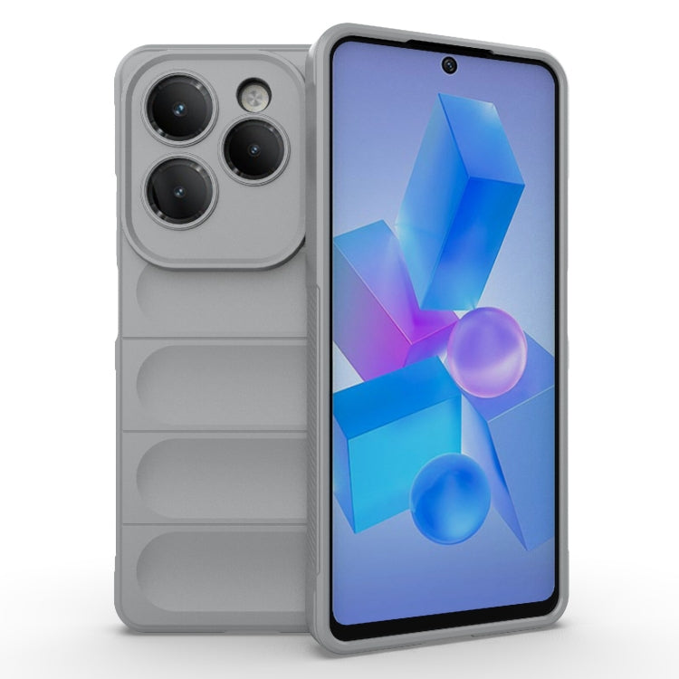 For Infinix Hot 40 Pro / Hot 40 Magic Shield TPU + Flannel Phone Case(Grey) - Infinix Cases by buy2fix | Online Shopping UK | buy2fix