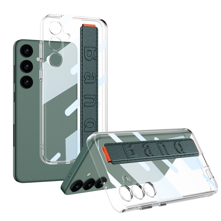 For Samsung Galaxy S24+ 5G GKK Space Frame Transparent PC + TPU Phone Case with Wrist Strap(Green) - Galaxy S24+ 5G Cases by GKK | Online Shopping UK | buy2fix