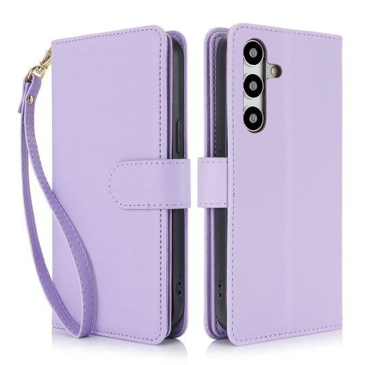 For Samsung Galaxy S24 / S25 5G Multi-Card Wallet RFID Leather Phone Case(Light Purple) - Galaxy S24 5G Cases by buy2fix | Online Shopping UK | buy2fix