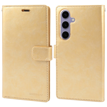 For Samsung Galaxy S24+ 5G GOOSPERY MANSOOR DIARY 9 Card Slots Leather Phone Case(Gold) - Galaxy S24+ 5G Cases by GOOSPERY | Online Shopping UK | buy2fix