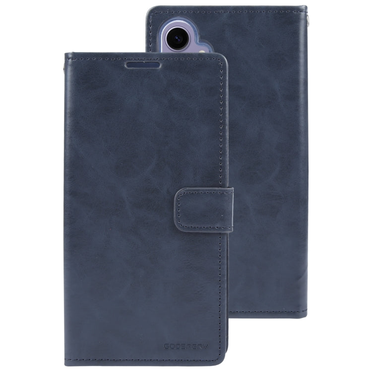 For Samsung Galaxy S24 5G GOOSPERY MANSOOR DIARY 9 Card Slots Leather Phone Case(Dark Blue) - Galaxy S24 5G Cases by GOOSPERY | Online Shopping UK | buy2fix