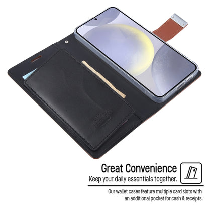 For Samsung Galaxy S24 5G GOOSPERY RICH DIARY Crazy Horse Texture Leather Phone Case(Black) - Galaxy S24 5G Cases by GOOSPERY | Online Shopping UK | buy2fix