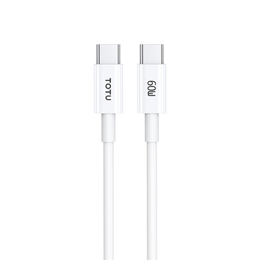 TOTU CB-1-CC 60W USB-C/Type-C to USB-C/Type-C Fast Charging Data Cable, Length: 1m(White) - USB-C & Type-C Cable by TOTUDESIGN | Online Shopping UK | buy2fix