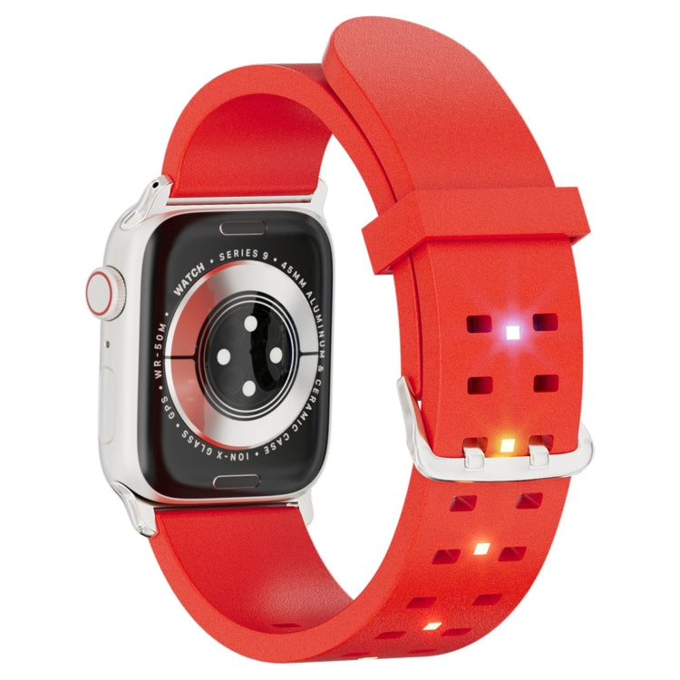 For Apple Watch Ultra 49mm Luminous Colorful Light Silicone Watch Band(Red) - Watch Bands by buy2fix | Online Shopping UK | buy2fix