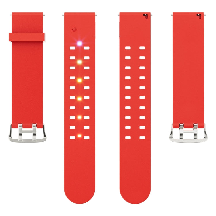 For Apple Watch Series 8 45mm Luminous Colorful Light Silicone Watch Band(Red) - Watch Bands by buy2fix | Online Shopping UK | buy2fix