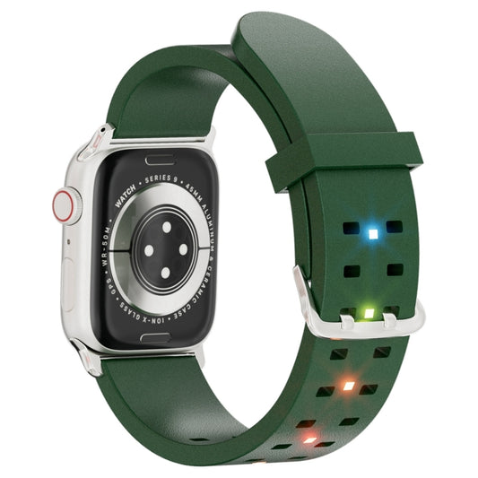 For Apple Watch Series 6 40mm Luminous Colorful Light Silicone Watch Band(Green) - Watch Bands by buy2fix | Online Shopping UK | buy2fix