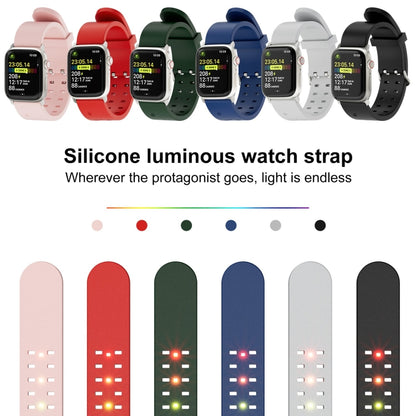 For Apple Watch Series 2 38mm Luminous Colorful Light Silicone Watch Band(Light Grey) - Watch Bands by buy2fix | Online Shopping UK | buy2fix