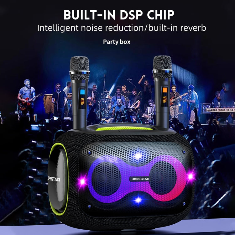 HOPESTAR Party Box 120W Karaoke Bluetooth Speaker with 2 Microphones(Black) - Desktop Speaker by HOPESTAR | Online Shopping UK | buy2fix
