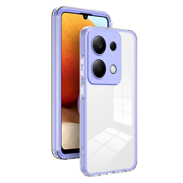 For Xiaomi Redmi Note 13 Pro 4G 3 in 1 Clear TPU Color PC Frame Phone Case(Purple) - Note 13 Pro Cases by buy2fix | Online Shopping UK | buy2fix