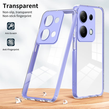 For Xiaomi Redmi Note 13 Pro 4G 3 in 1 Clear TPU Color PC Frame Phone Case(Purple) - Note 13 Pro Cases by buy2fix | Online Shopping UK | buy2fix