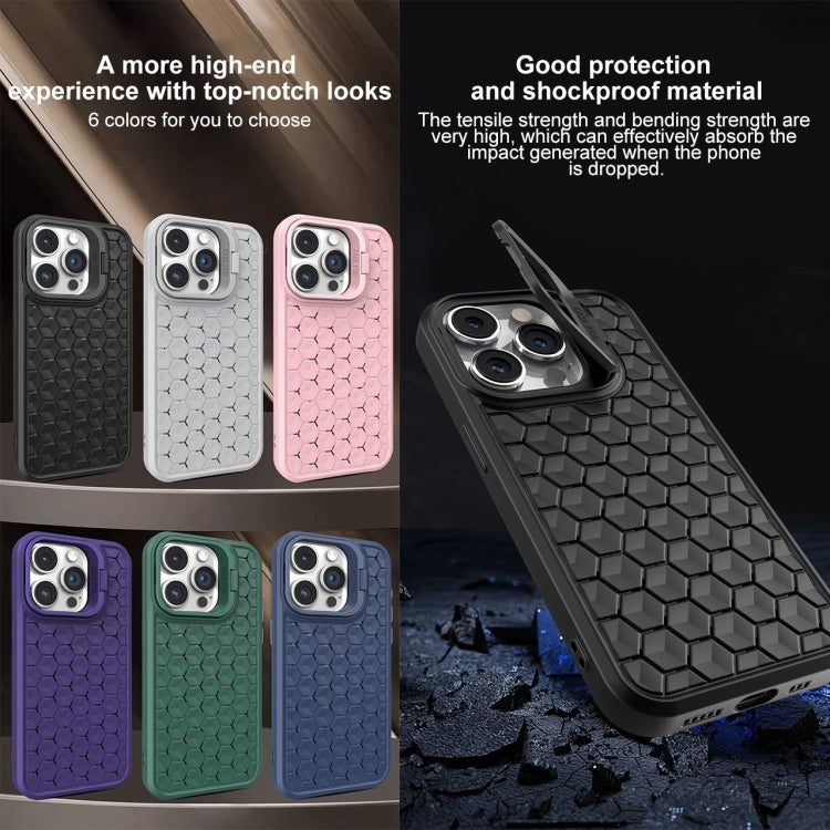 For iPhone 13 Pro Max Honeycomb Radiating Lens Holder Magsafe Phone Case(Purple) - iPhone 13 Pro Max Cases by buy2fix | Online Shopping UK | buy2fix