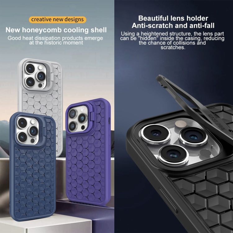 For iPhone 13 Pro Max Honeycomb Radiating Lens Holder Magsafe Phone Case(Grey) - iPhone 13 Pro Max Cases by buy2fix | Online Shopping UK | buy2fix