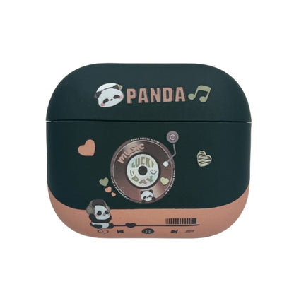 For AirPods Pro Panda Records Pattern Earbuds Box Frosted TPU Case(Black) - For AirPods Pro by buy2fix | Online Shopping UK | buy2fix