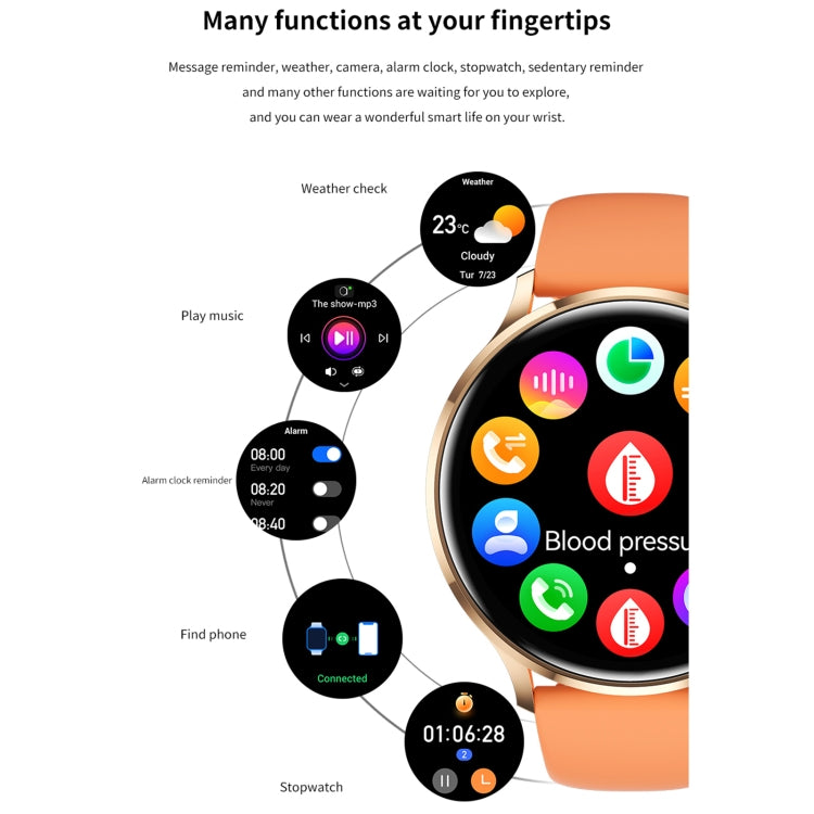 QS40 1.39 inch BT5.2 Smart Sport Watch, Support Bluetooth Call / Sleep / Blood Oxygen / Temperature / Heart Rate / Blood Pressure Health Monitor(Orange) - Smart Watches by buy2fix | Online Shopping UK | buy2fix