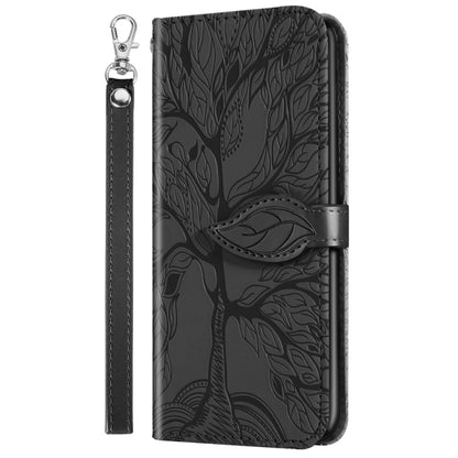 For Xiaomi Redmi Note 13 Pro 4G Life Tree Embossing Pattern Leather Phone Case(Black) - Note 13 Pro Cases by buy2fix | Online Shopping UK | buy2fix