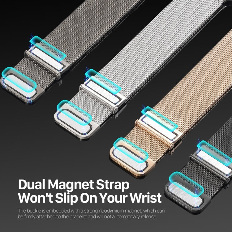 For Apple Watch Series 8 45mm DUX DUCIS Milanese Pro Series Stainless Steel Watch Band(Silver) - Watch Bands by DUX DUCIS | Online Shopping UK | buy2fix