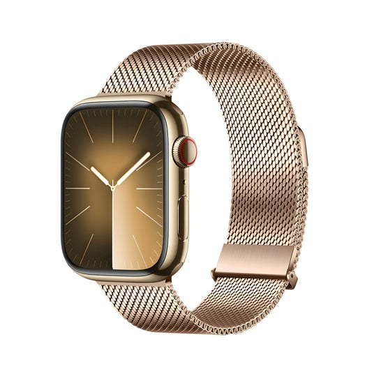 For Apple Watch Series 7 45mm DUX DUCIS Milanese Pro Series Stainless Steel Watch Band(Gold) - Watch Bands by DUX DUCIS | Online Shopping UK | buy2fix