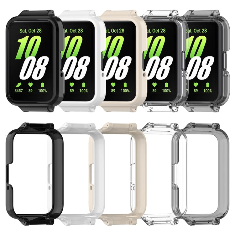 For Samsung Galaxy Fit 3 12mm Half Coverage Hollowed PC Watch Protective Case(Transparent Black) - Watch Cases by buy2fix | Online Shopping UK | buy2fix