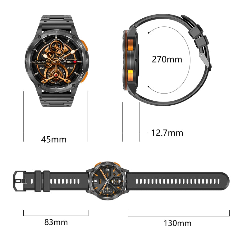 LEMFO AK59 1.43 inch AMLOED Round Screen Steel Strap Smart Watch(Silver) - Smart Watches by LEMFO | Online Shopping UK | buy2fix