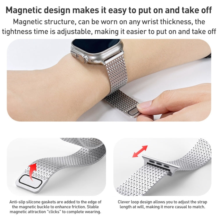 For Apple Watch Series 9 45mm Milanese Loop Magnetic Clasp Stainless Steel Watch Band(Silver) - Watch Bands by buy2fix | Online Shopping UK | buy2fix