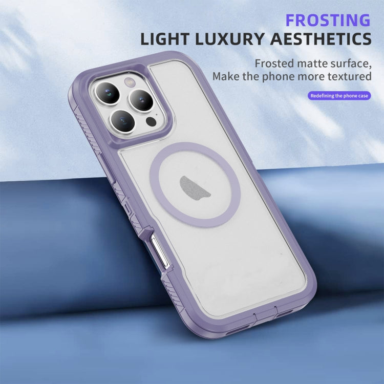 For iPhone 16 Pro Max Guard Magsafe Magnetic Ring Matte Phone Case(Light Purple) - iPhone 16 Pro Max Cases by buy2fix | Online Shopping UK | buy2fix