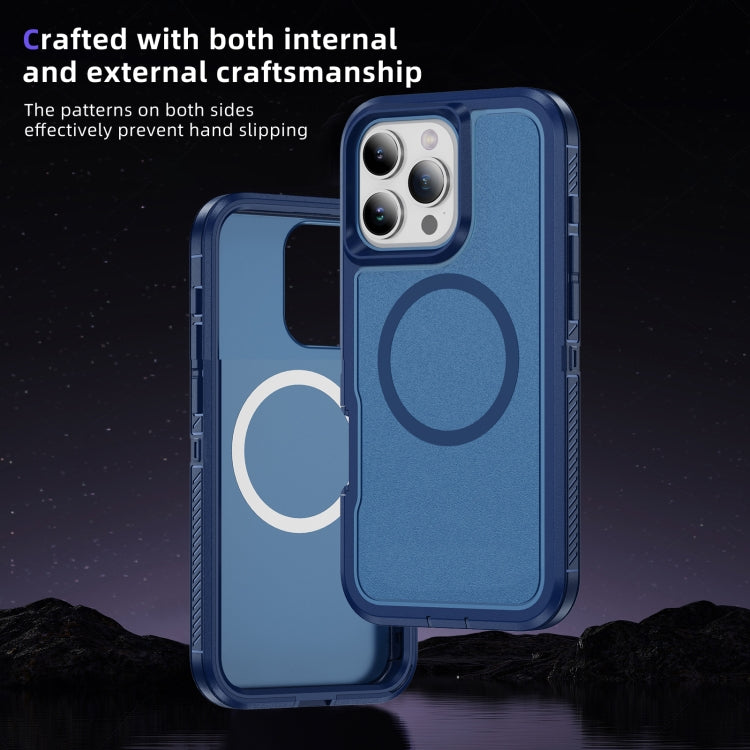 For iPhone 16 Pro Guard Magsafe Magnetic Ring Matte Phone Case(Royal Blue) - iPhone 16 Pro Cases by buy2fix | Online Shopping UK | buy2fix