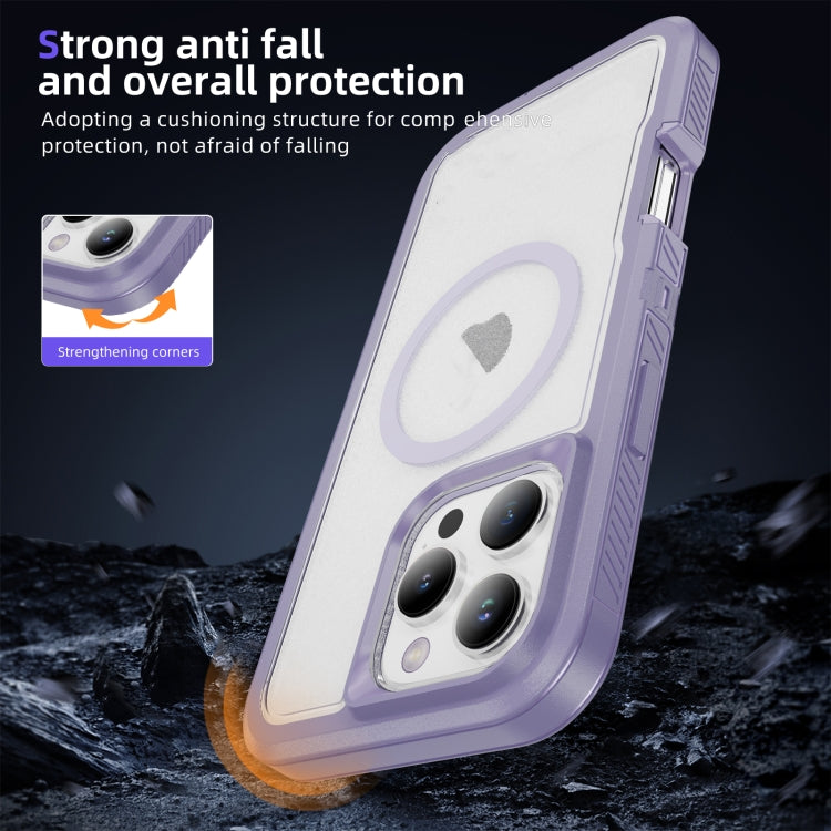 For iPhone 16 Pro Guard Magsafe Magnetic Ring Matte Phone Case(Light Purple) - iPhone 16 Pro Cases by buy2fix | Online Shopping UK | buy2fix