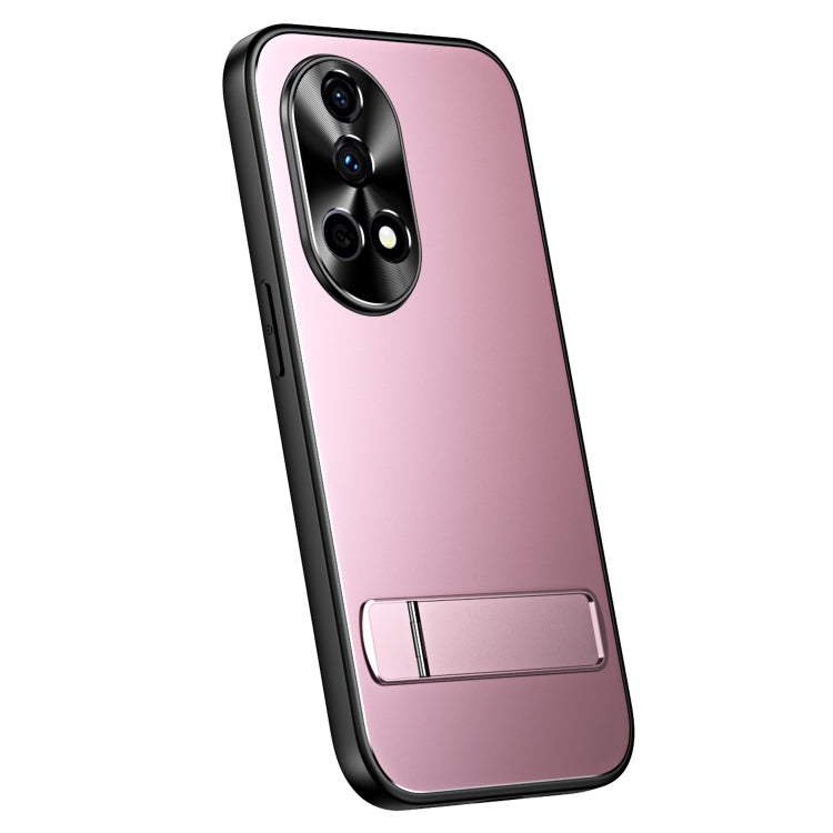For Huawei nova 12 Pro R-JUST RJ-61 Electroplating Frosted TPU + PC Phone Case with Holder(Pink) - Huawei Cases by R-JUST | Online Shopping UK | buy2fix