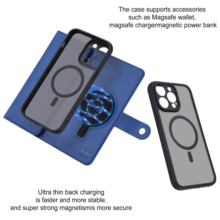 For iPhone 15 Plus ViLi GHA Series Shockproof MagSafe RFID Leather Attraction Horizontal Flip Phone Case(Blue) - iPhone 15 Plus Cases by ViLi | Online Shopping UK | buy2fix