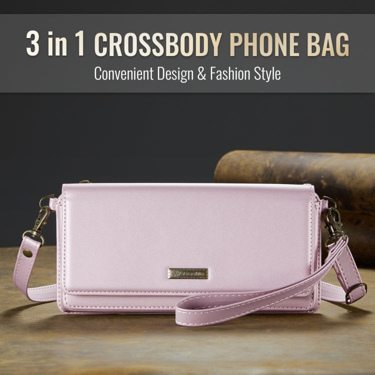 CaseMe Me30 Multi Functional Diagonal Cross Bag Phone Case(Pink) -  by CaseMe | Online Shopping UK | buy2fix