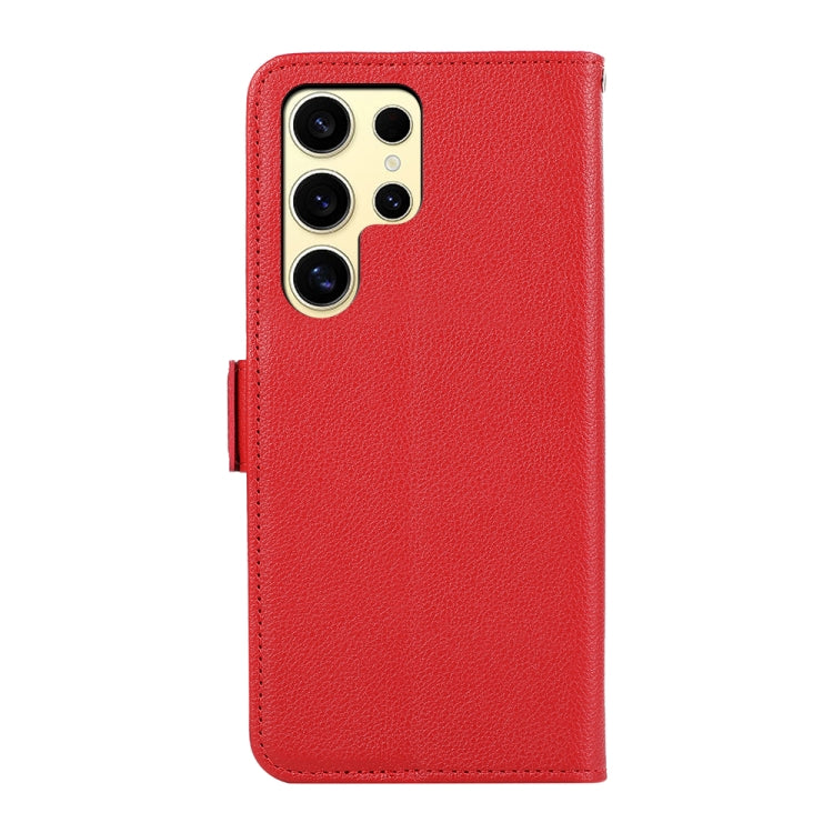For Samsung Galaxy S21 Ultra 5G ABEEL Side-Magnetic Litchi Pattern Leather RFID Phone Case(Red) - Galaxy S21 Ultra 5G Cases by buy2fix | Online Shopping UK | buy2fix